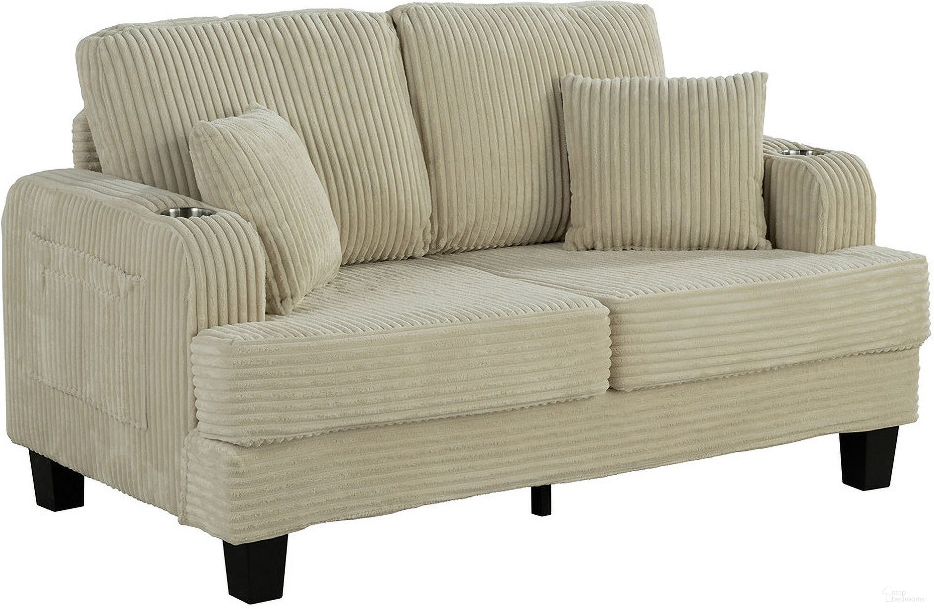 The appearance of Moretaine Loveseat In Beige designed by Furniture of America in the modern / contemporary interior design. This beige piece of furniture was selected by 1StopBedrooms from Moretaine Collection to add a touch of cosiness and style into your home. Sku: SL6932BG-LV-1;SL6932BG-LV-2. Material: Fabric.