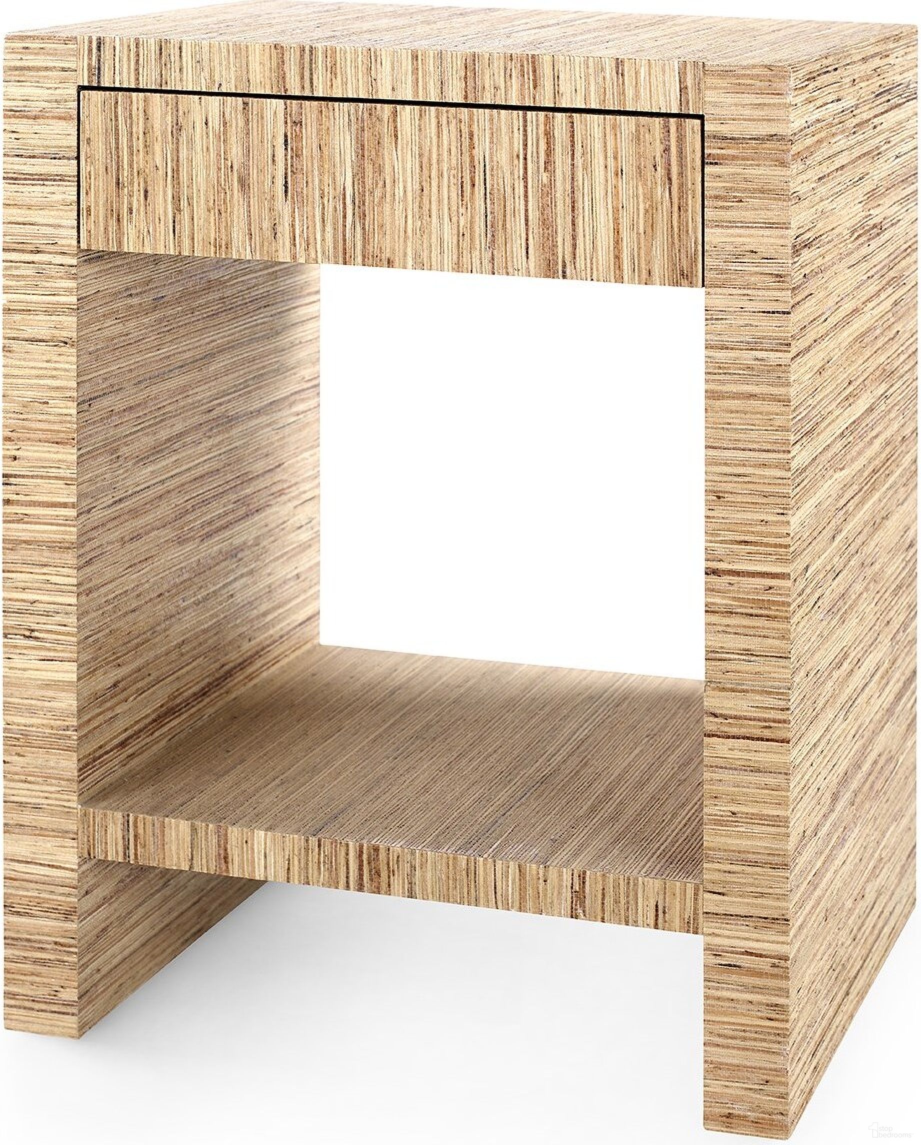 The appearance of Morgan 1-Drawer Side Table In Papyrus designed by Villa & House in the transitional interior design. This natural piece of furniture  was selected by 1StopBedrooms from Morgan Collection to add a touch of cosiness and style into your home. Sku: MOR-110-614. Material: Raffia.