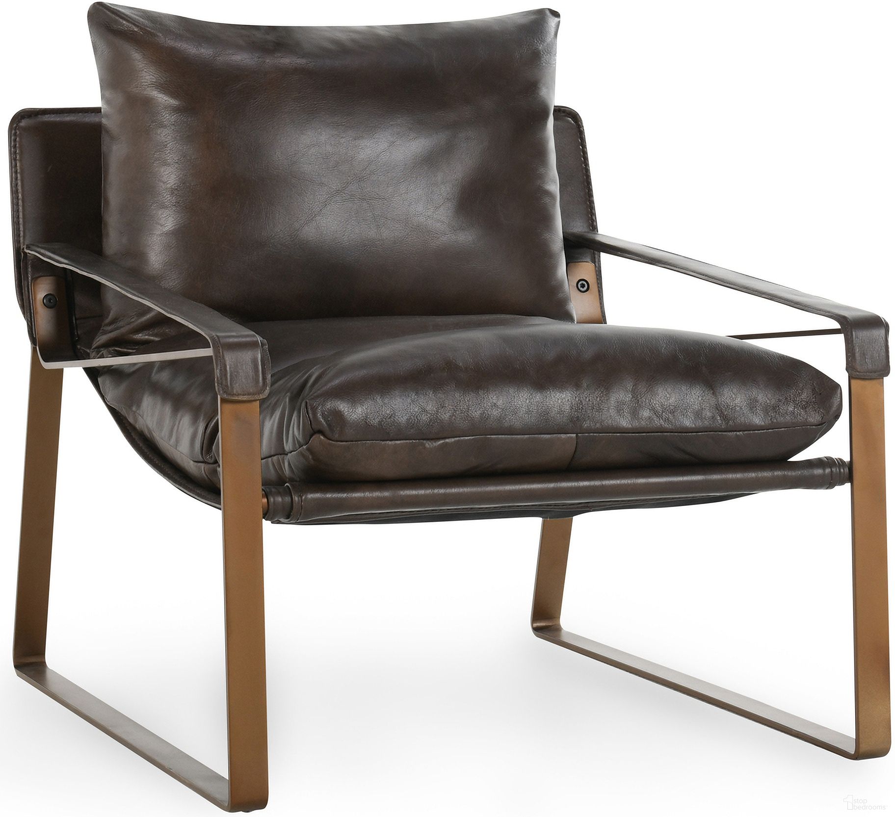The appearance of Morgan Accent Chair In Brown designed by Classic Home in the modern / contemporary interior design. This brown piece of furniture was selected by 1StopBedrooms from Morgan Collection to add a touch of cosiness and style into your home. Sku: 53005448. Material: Top Grain Leather.