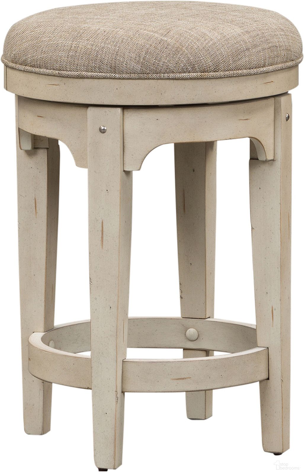 The appearance of Morgan Creek Console Swivel Stool designed by Liberty in the traditional interior design. This antique white piece of furniture was selected by 1StopBedrooms from Morgan Creek Collection to add a touch of cosiness and style into your home. Sku: 498-OT9003. Material: Wood.