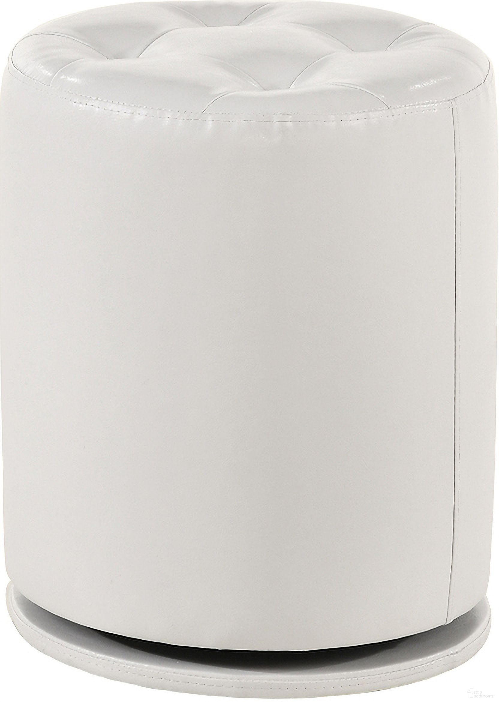 Morgan Round Swivel Stool In White
