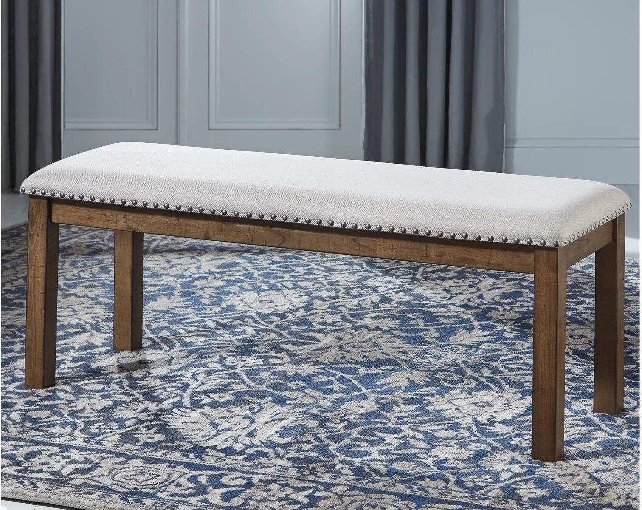 The appearance of Moriville Upholstered Dining Bench designed by Signature Design by Ashley in the transitional interior design. This beige piece of furniture was selected by 1StopBedrooms from Moriville Collection to add a touch of cosiness and style into your home. Sku: D631-00. Material: Fabric.