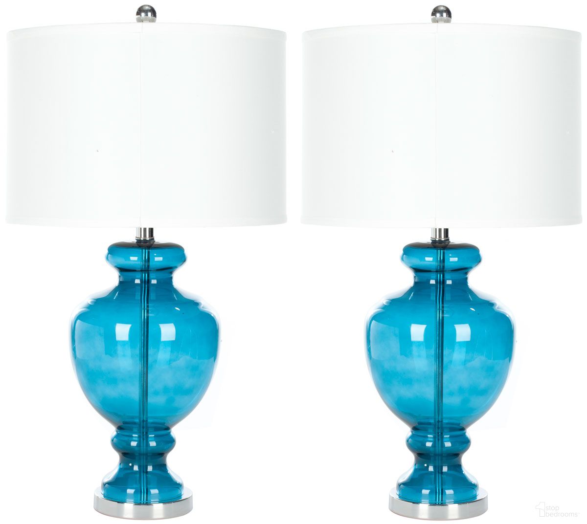 Morocco 27-Inch H Blue Glass Table Lamp Set of 2