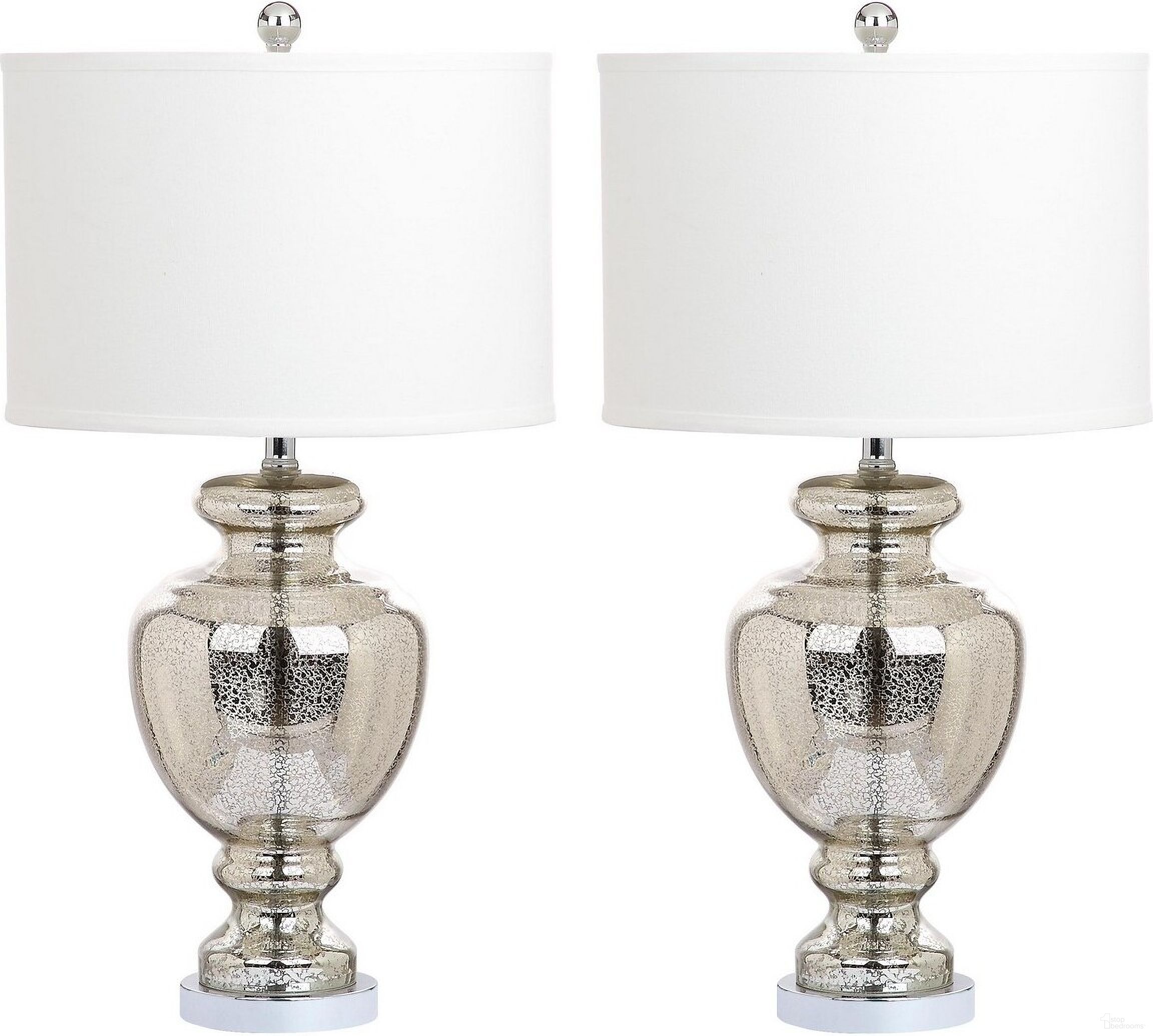 Morocco 28 Inch Mercury Glass and Metal Table Lamp with Usb Port Set of 2
