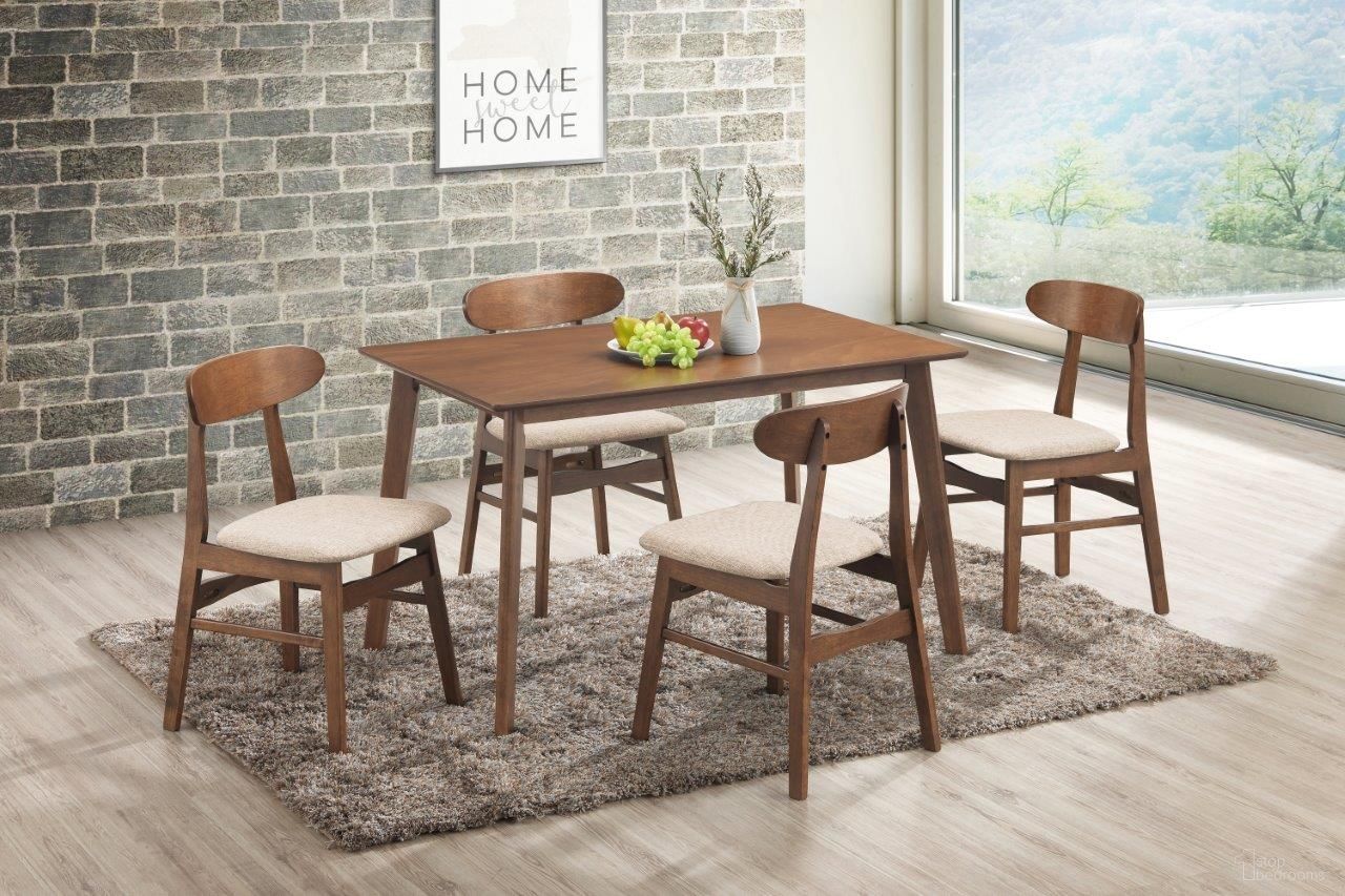 The appearance of Morocco Walnut Brown 47 Inch Rectangle Dining Room Set designed by New Classic in the transitional interior design. This brown piece of furniture was selected by 1StopBedrooms from Morocco Collection to add a touch of cosiness and style into your home. Sku: D331-10;D331-20-GRN. Table Base Style: Legs. Material: Wood. Size: 47" x 30".