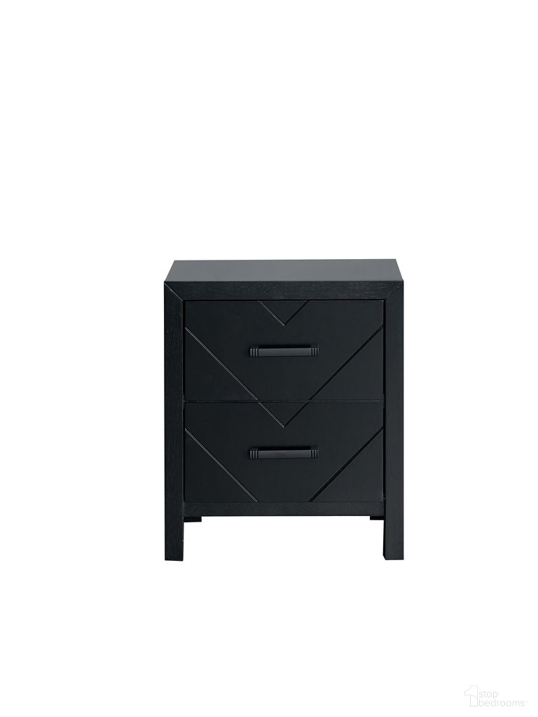 The appearance of Morris 2 Drawer Nightstand In Black designed by Glory in the modern / contemporary interior design. This black piece of furniture was selected by 1StopBedrooms from Morris Collection to add a touch of cosiness and style into your home. Sku: G0092-N. Material: Wood.
