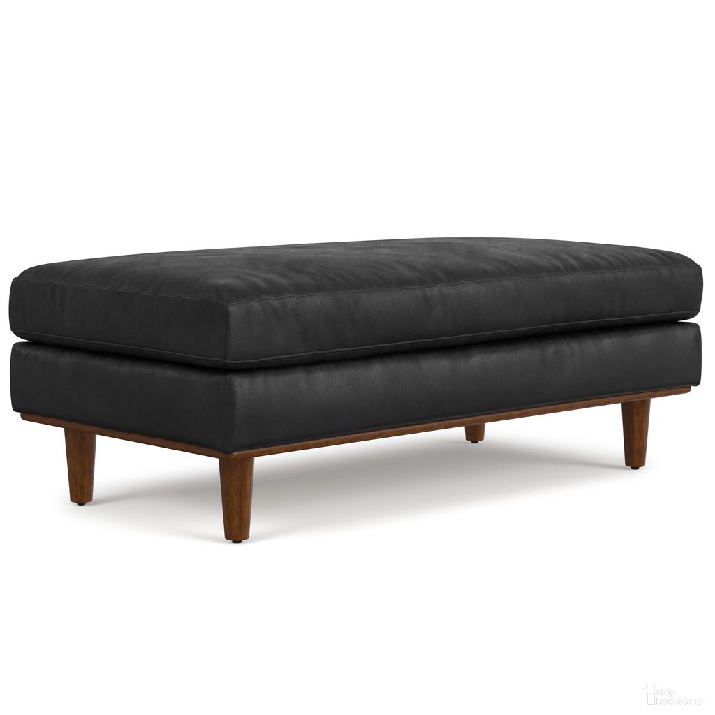 The appearance of Morrison Genuine Leather Large Rectangular Ottoman In Lead Black designed by Simpli Home in the transitional interior design. This lead black piece of furniture was selected by 1StopBedrooms from Morrison Collection to add a touch of cosiness and style into your home. Sku: AXCOTMORLG-LBL. Material: Genuine Leather.