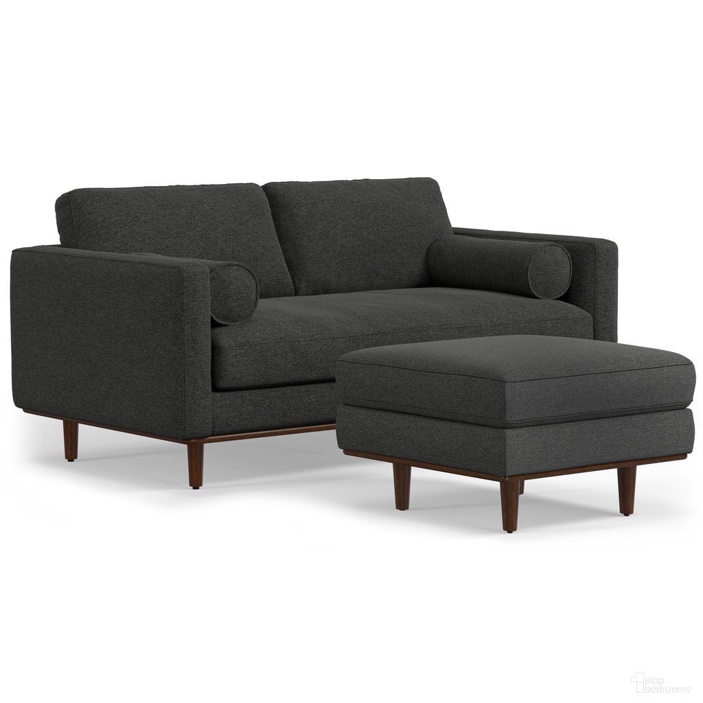 The appearance of Morrison Woven-Blend Fabric 72-inch Sofa and Ottoman Set In Charcoal Grey designed by Simpli Home in the transitional interior design. This charcoal grey piece of furniture was selected by 1StopBedrooms from Morrison Collection to add a touch of cosiness and style into your home. Sku: AXCSWOMOR72-CG. Material: Pine.