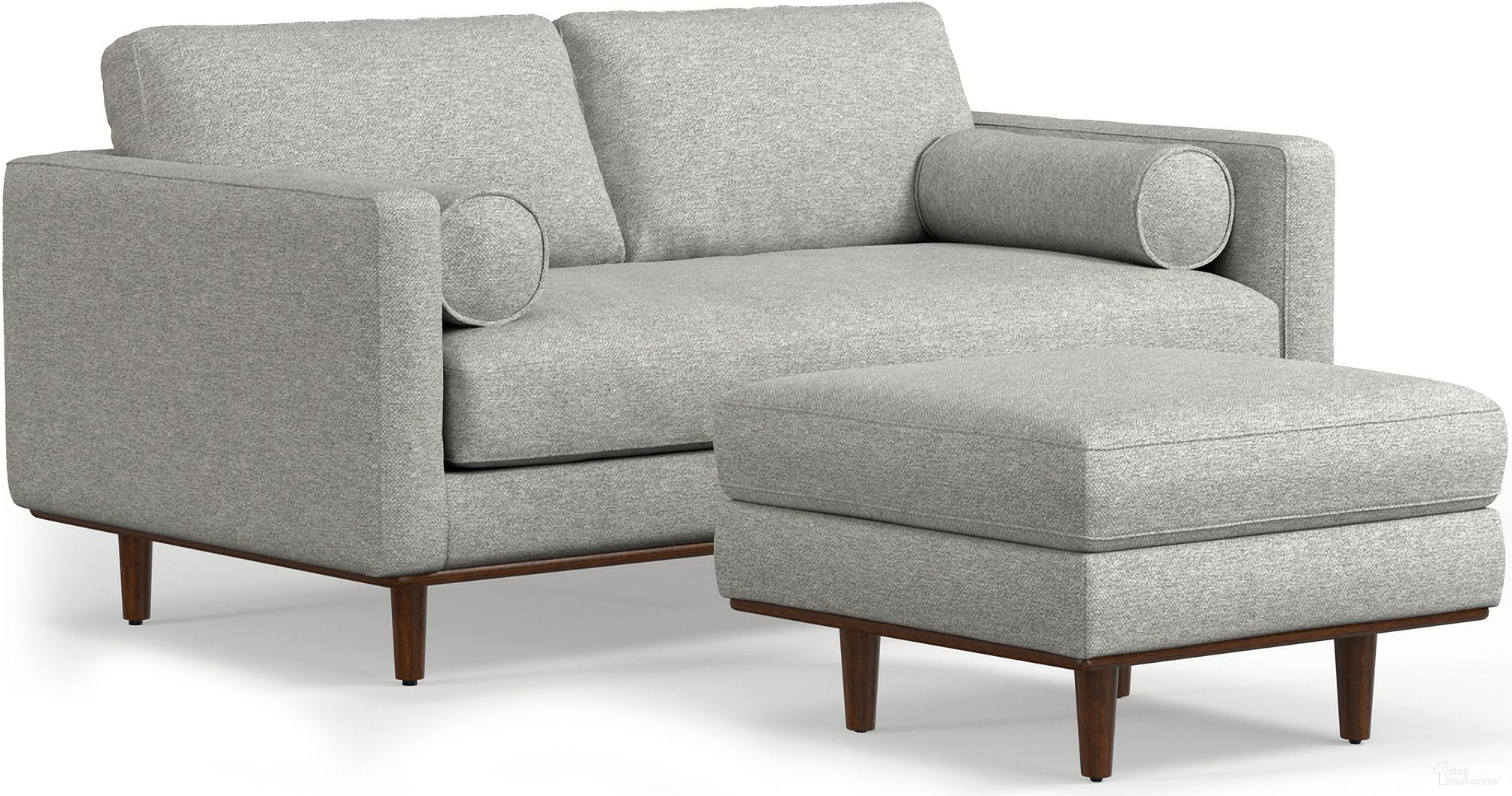 The appearance of Morrison Woven-Blend Fabric 72 Inch Sofa and Ottoman Set In Mist Grey designed by Simpli Home in the transitional interior design. This mist grey piece of furniture was selected by 1StopBedrooms from Morrison Collection to add a touch of cosiness and style into your home. Sku: AXCSWOMOR72-MG. Material: Pine.