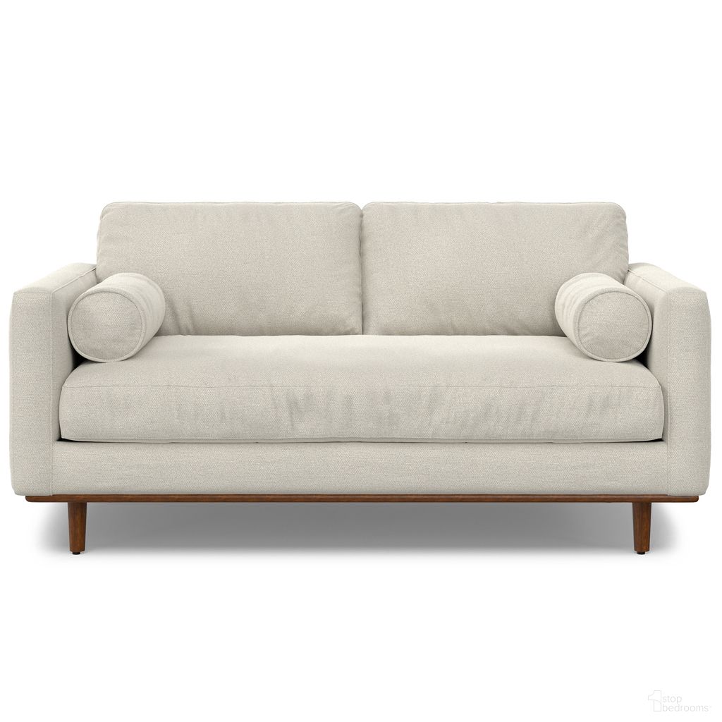 Morrison Woven-Blend Fabric 72 Inch Sofa In Cream White