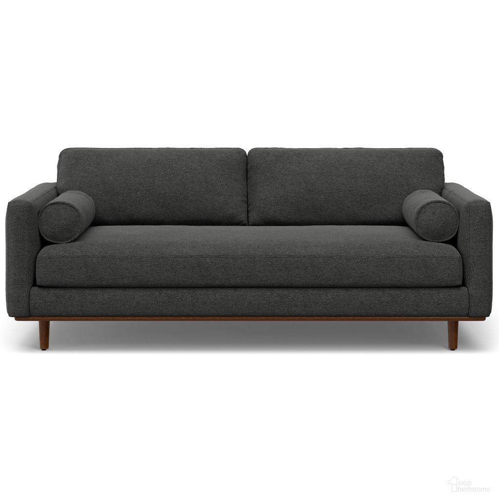 The appearance of Morrison Woven-Blend Fabric 89 Inch Sofa In Charcoal Grey designed by Simpli Home in the transitional interior design. This charcoal grey piece of furniture  was selected by 1StopBedrooms from Morrison Collection to add a touch of cosiness and style into your home. Sku: AXCSOFMOR86-CG. Material: Pine.
