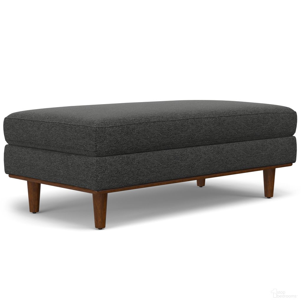 The appearance of Morrison Woven-Blend Fabric Large Rectangular Ottoman In Charcoal Grey designed by Simpli Home in the transitional interior design. This charcoal grey piece of furniture was selected by 1StopBedrooms from Morrison Collection to add a touch of cosiness and style into your home. Sku: AXCOTMORLG-CG. Material: Pine.