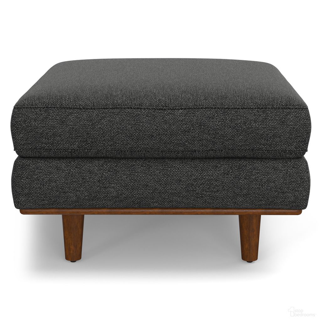 The appearance of Morrison Woven-Blend Fabric Ottoman In Charcoal Grey designed by Simpli Home in the transitional interior design. This charcoal grey piece of furniture  was selected by 1StopBedrooms from Morrison Collection to add a touch of cosiness and style into your home. Sku: AXCOTMOR-CG. Material: Pine.