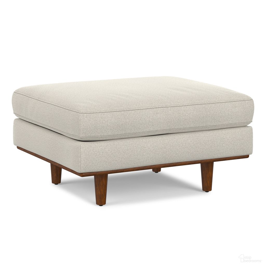Morrison Woven-Blend Fabric Ottoman In Cream White