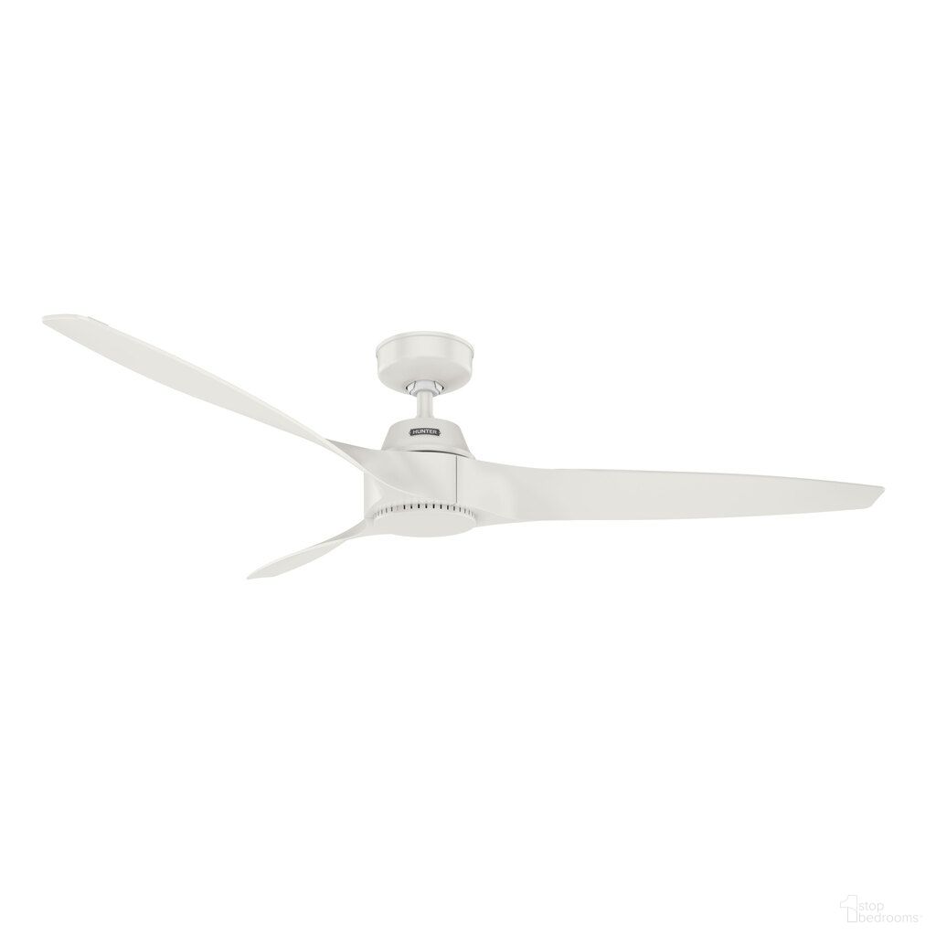 The appearance of Mosley 60 Inch Energy Star Damp Rated Ceiling Fan and Wall Control In Fresh White designed by Hunter Fan in the transitional interior design. This fresh white piece of furniture  was selected by 1StopBedrooms from Mosley Collection to add a touch of cosiness and style into your home. Sku: 52998. Material: Plastic.