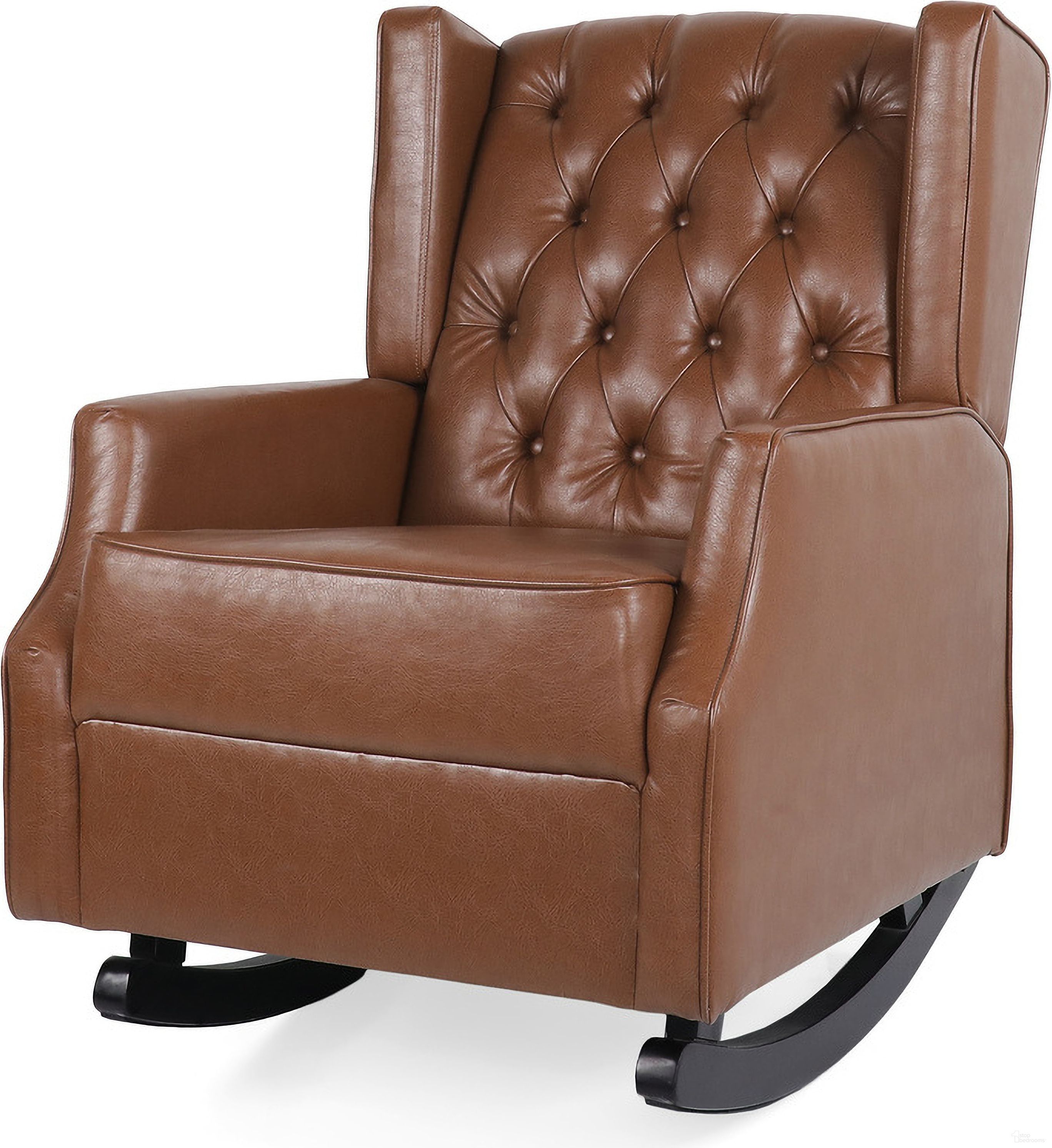 The appearance of Moss Upholstered Rocking Recliner with Diamond Tufting and Wingback In Light Brown designed by Noble House in the modern / contemporary interior design. This light brown piece of furniture was selected by 1StopBedrooms from Moss Collection to add a touch of cosiness and style into your home. Sku: 72152.00PUCOGN. Material: PU.