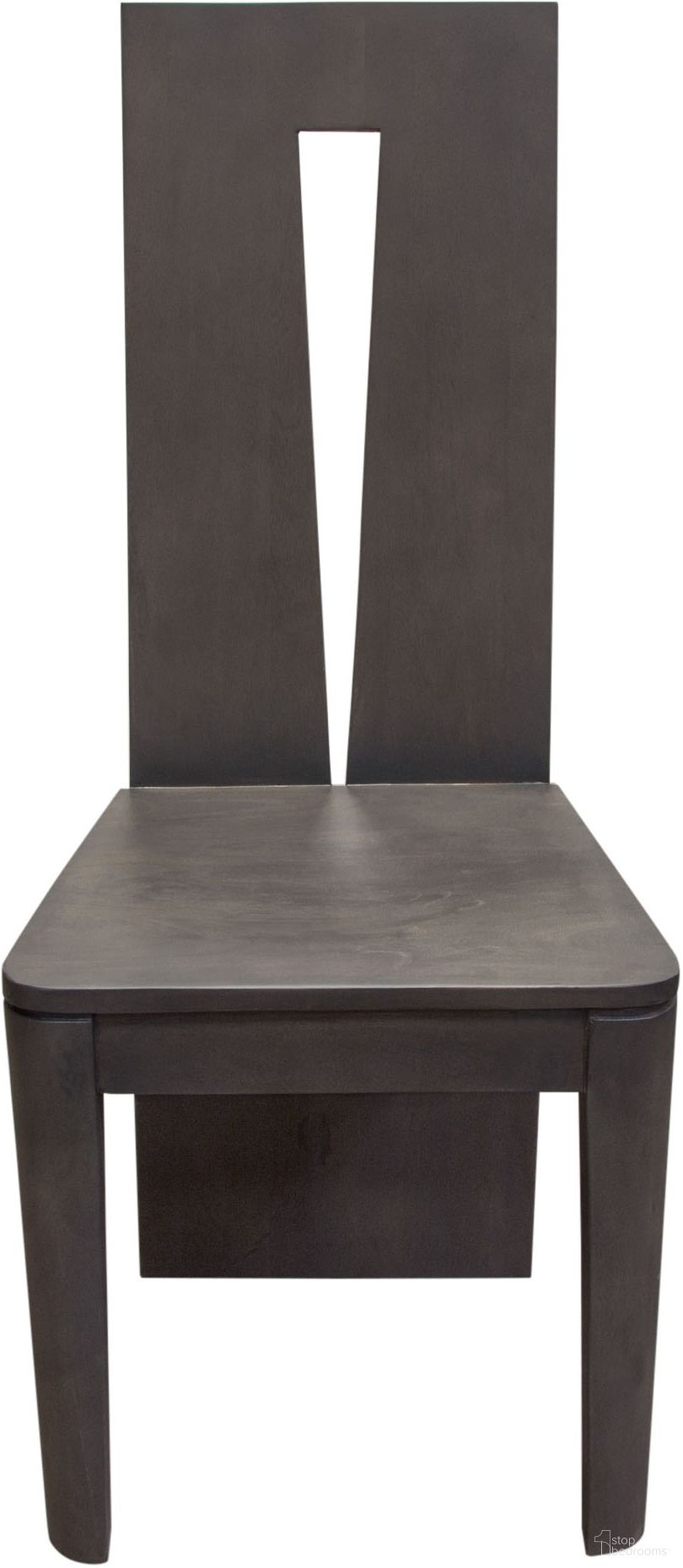 Motion 2-Pack Solid Mango Wood Dining Chair in Smoke Grey Finish with Silver Metal Inlay