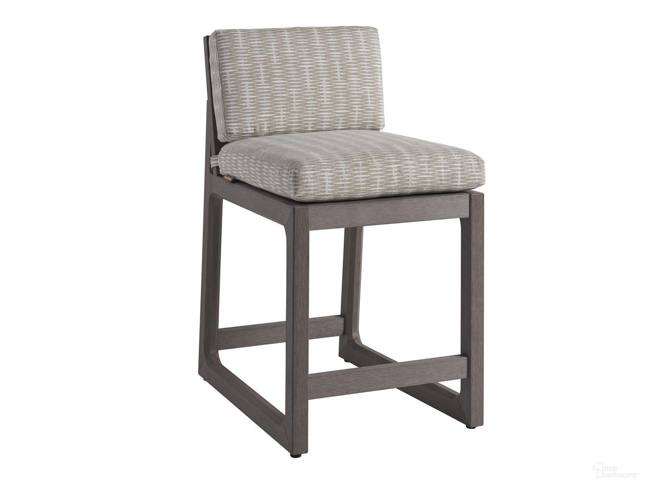 Mozambique Counter Stool In Gray and Taupe