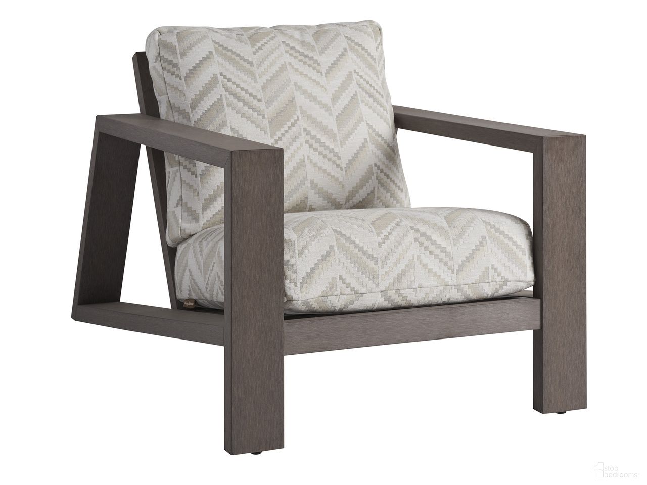 The appearance of Mozambique Lounge Chair In Gray and Taupe designed by Tommy Bahama in the modern / contemporary interior design. This gray/taupe piece of furniture was selected by 1StopBedrooms from Mozambique Collection to add a touch of cosiness and style into your home. Sku: 3370-11-40. Material: Teak.