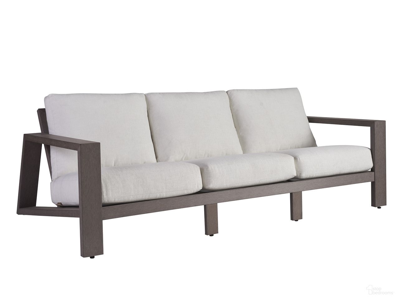 The appearance of Mozambique Sofa In Gray and Taupe designed by Tommy Bahama in the modern / contemporary interior design. This gray/taupe piece of furniture was selected by 1StopBedrooms from Mozambique Collection to add a touch of cosiness and style into your home. Sku: 3370-33-40. Material: Teak.