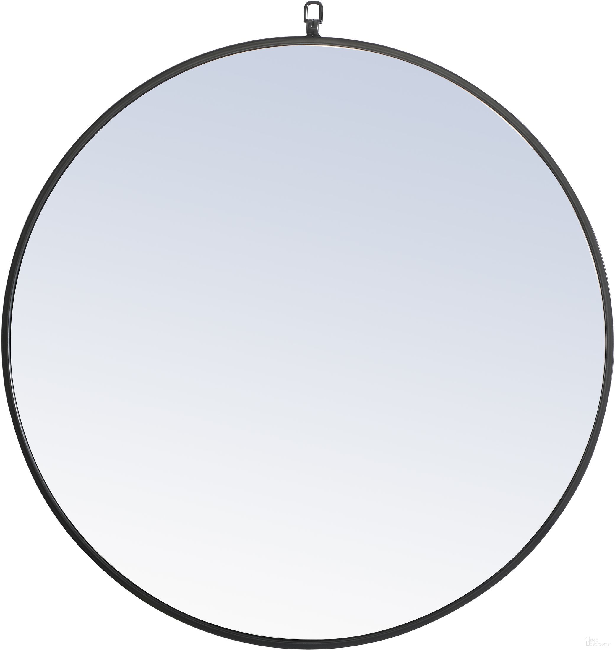 The appearance of Mr4057bk Eternity 32" Round Black Mirror designed by Elegant Lighting in the modern / contemporary interior design. This black piece of furniture  was selected by 1StopBedrooms from Eternity Collection to add a touch of cosiness and style into your home. Sku: MR4057BK. Material: Metal.