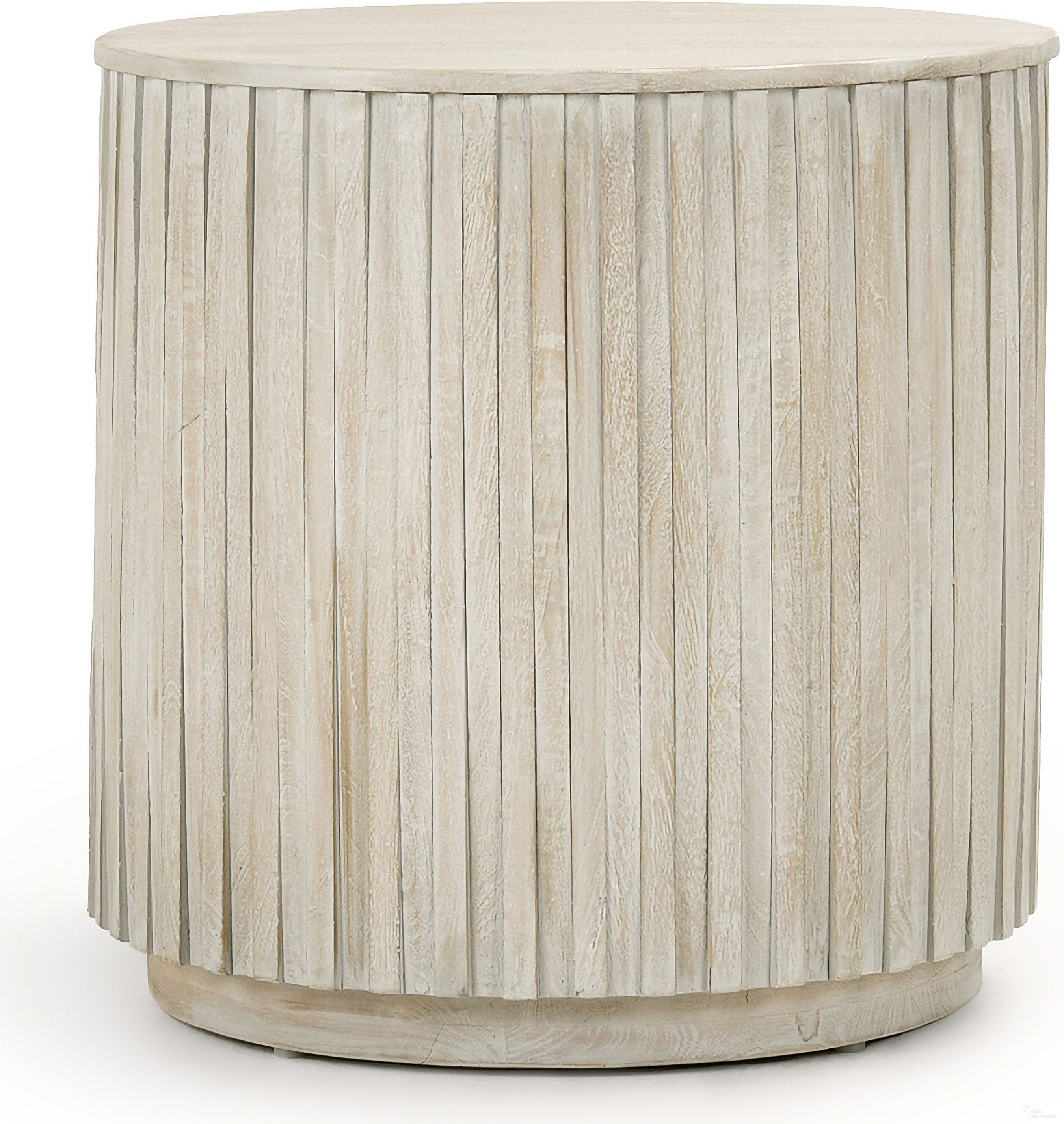 The appearance of Mrytle 24 Inch Round End Table In Gray Wash designed by Classic Home in the transitional interior design. This gray wash piece of furniture  was selected by 1StopBedrooms from Mrytle Collection to add a touch of cosiness and style into your home. Sku: 51011259. Material: Mango Wood.