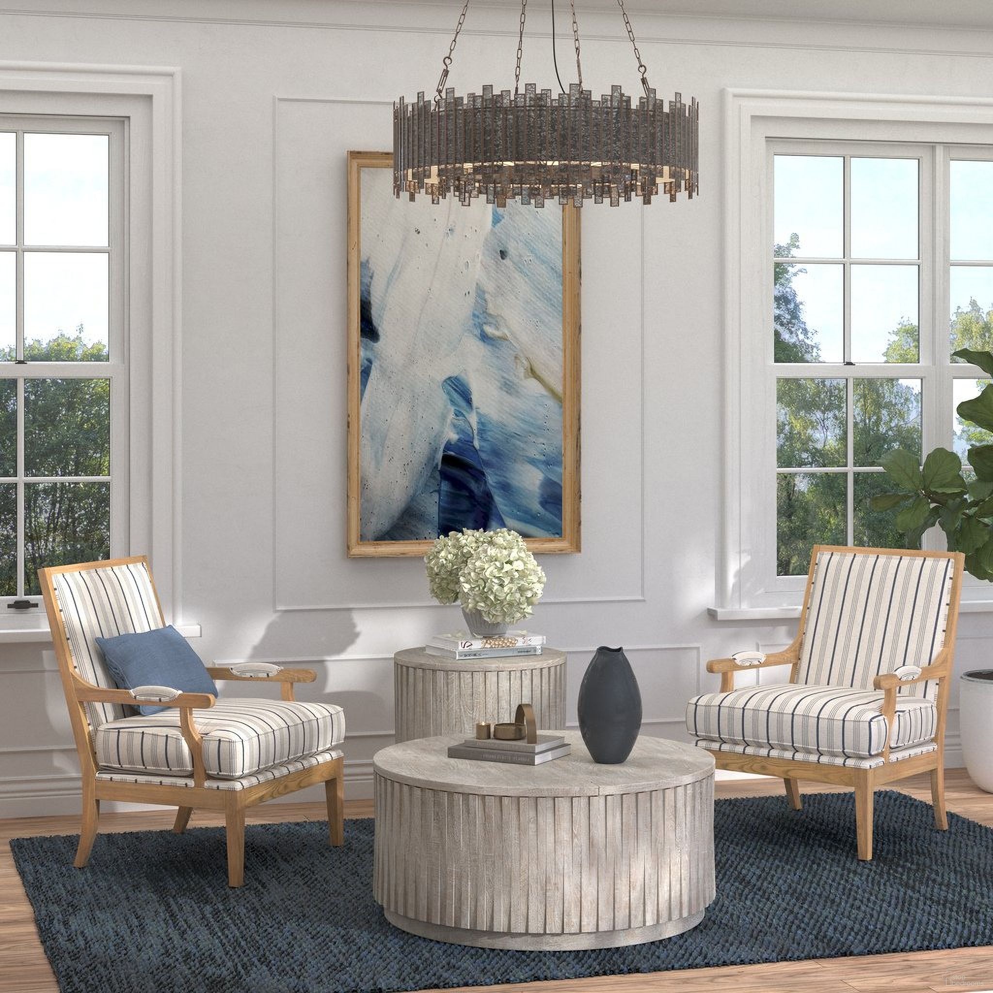 The appearance of Mrytle Occasional Table Set In Gray Wash designed by Classic Home in the transitional interior design. This gray wash piece of furniture  was selected by 1StopBedrooms from Mrytle Collection to add a touch of cosiness and style into your home. Sku: 51011258;51011259. Material: Mango Wood.