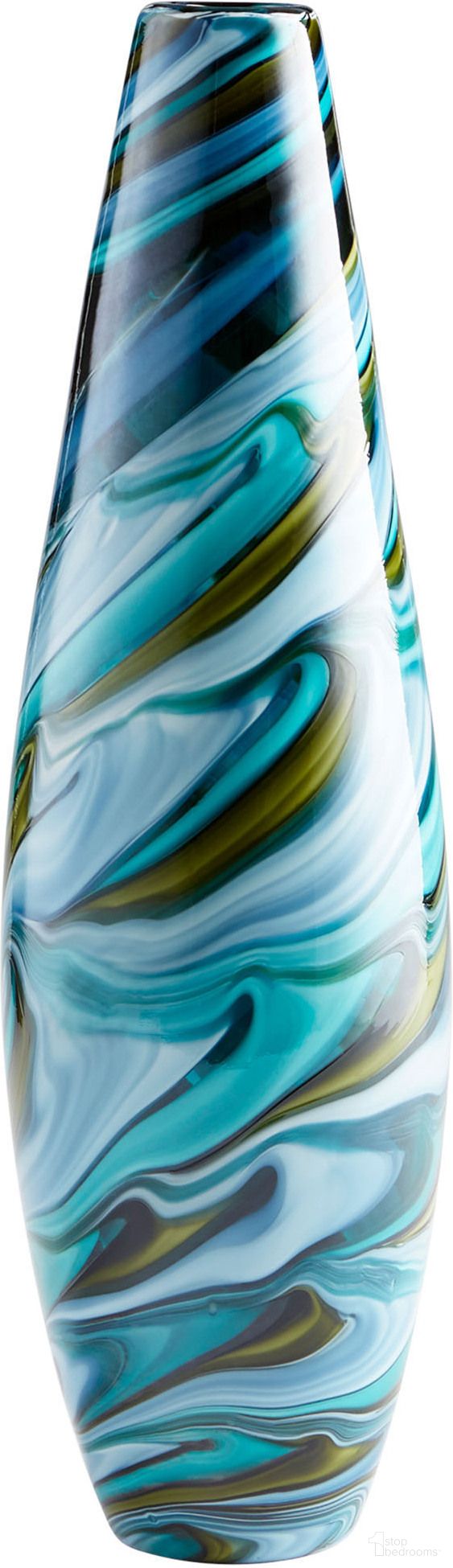 Multi Colored Blue Large Chalcedony Vase