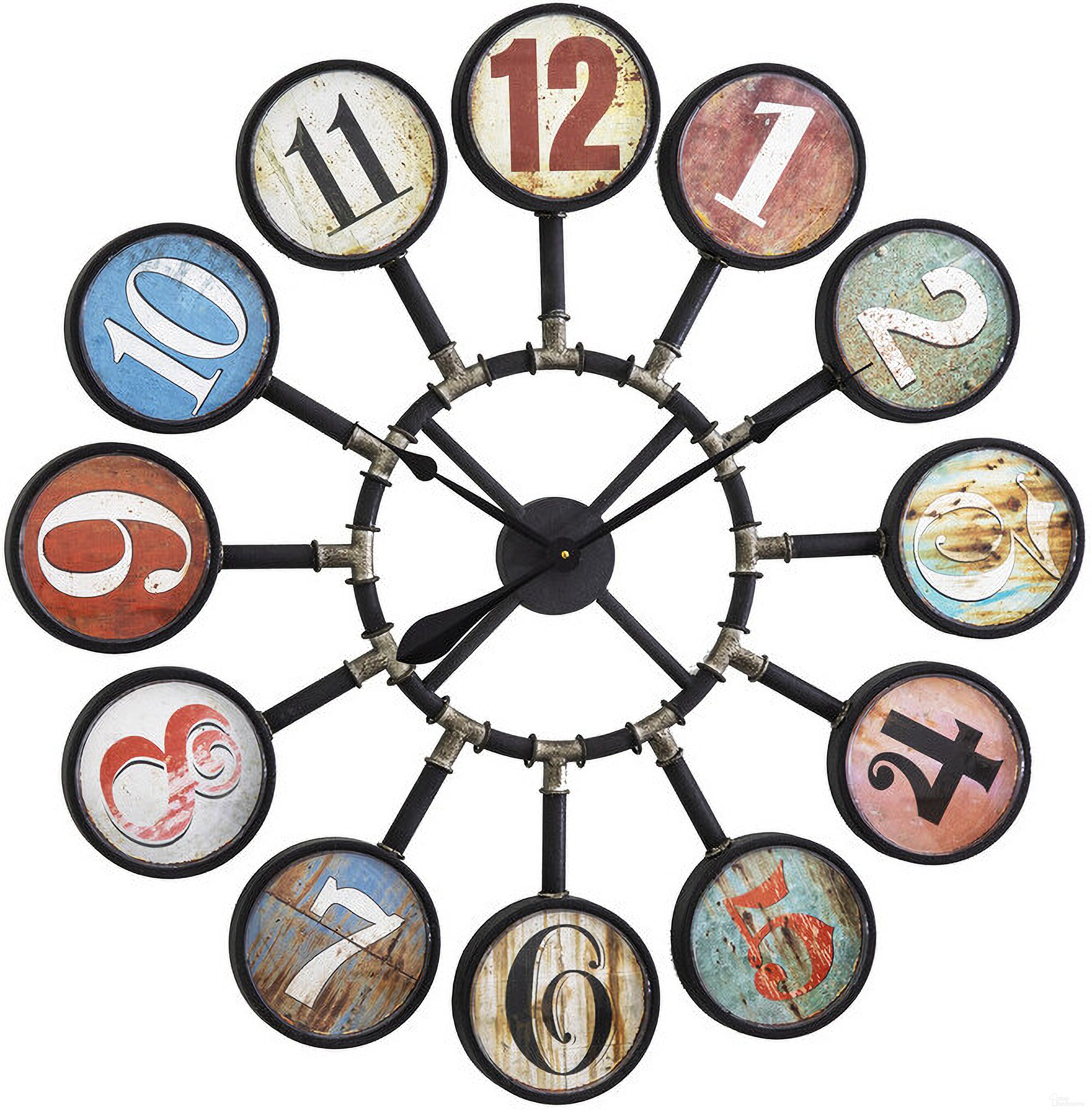 Multi-Colored Bubble Wall Clock In Black
