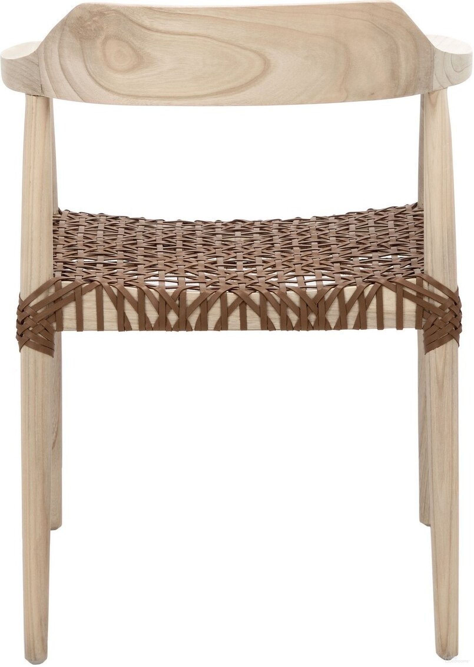 Munro Leather Woven Accent Chair in Black by Safavieh