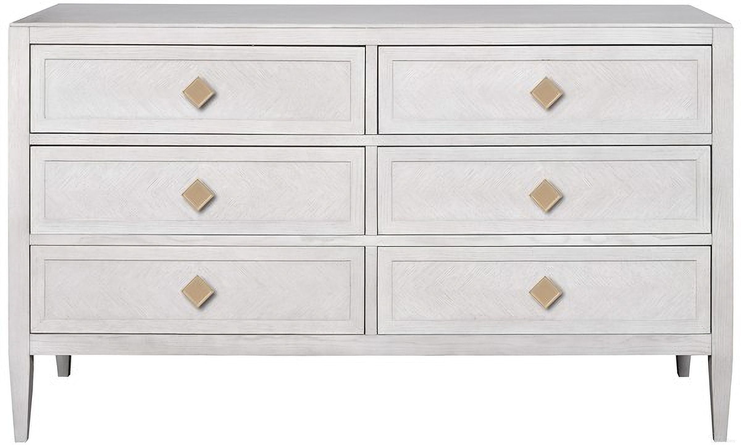 The appearance of Munroe Dresser In White designed by Vanguard Furniture in the transitional interior design. This white piece of furniture  was selected by 1StopBedrooms from Munroe Collection to add a touch of cosiness and style into your home. Sku: R774D-CB. Material: Wood.