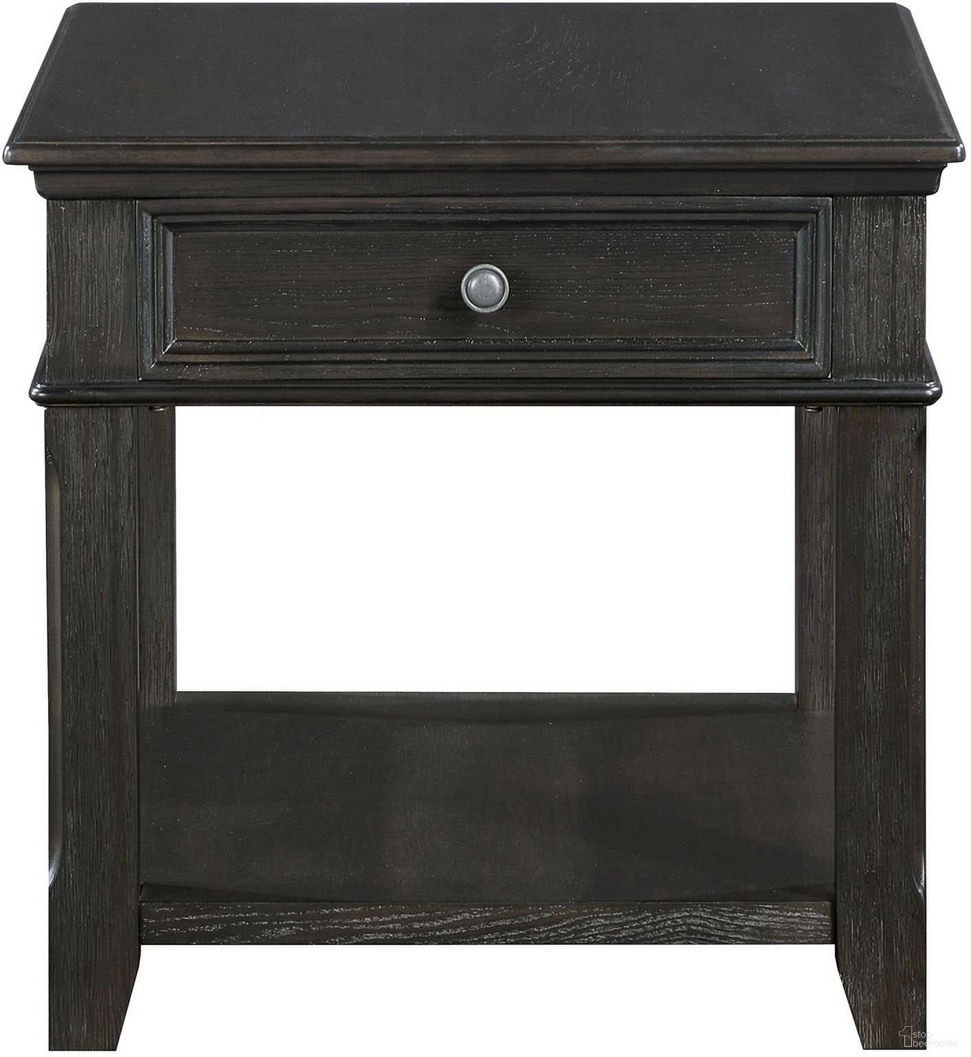 The appearance of Muriel End Table In Charcoal designed by Homelegance in the traditional interior design. This charcoal piece of furniture  was selected by 1StopBedrooms from Muriel Collection to add a touch of cosiness and style into your home. Sku: 3503BK-04. Material: Wood.