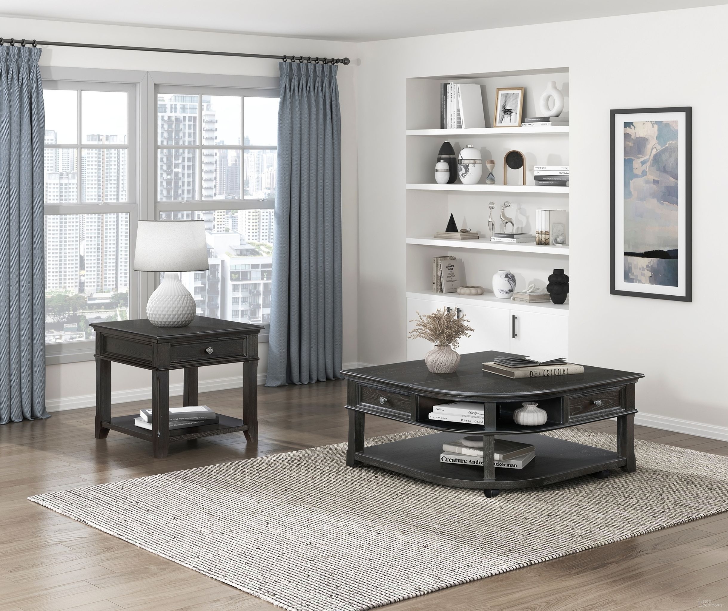 The appearance of Muriel Lift Top Occasional Table Set In Charcoal designed by Homelegance in the traditional interior design. This charcoal piece of furniture  was selected by 1StopBedrooms from Muriel Collection to add a touch of cosiness and style into your home. Sku: 3503BK-01;3503BK-04. Material: Wood.