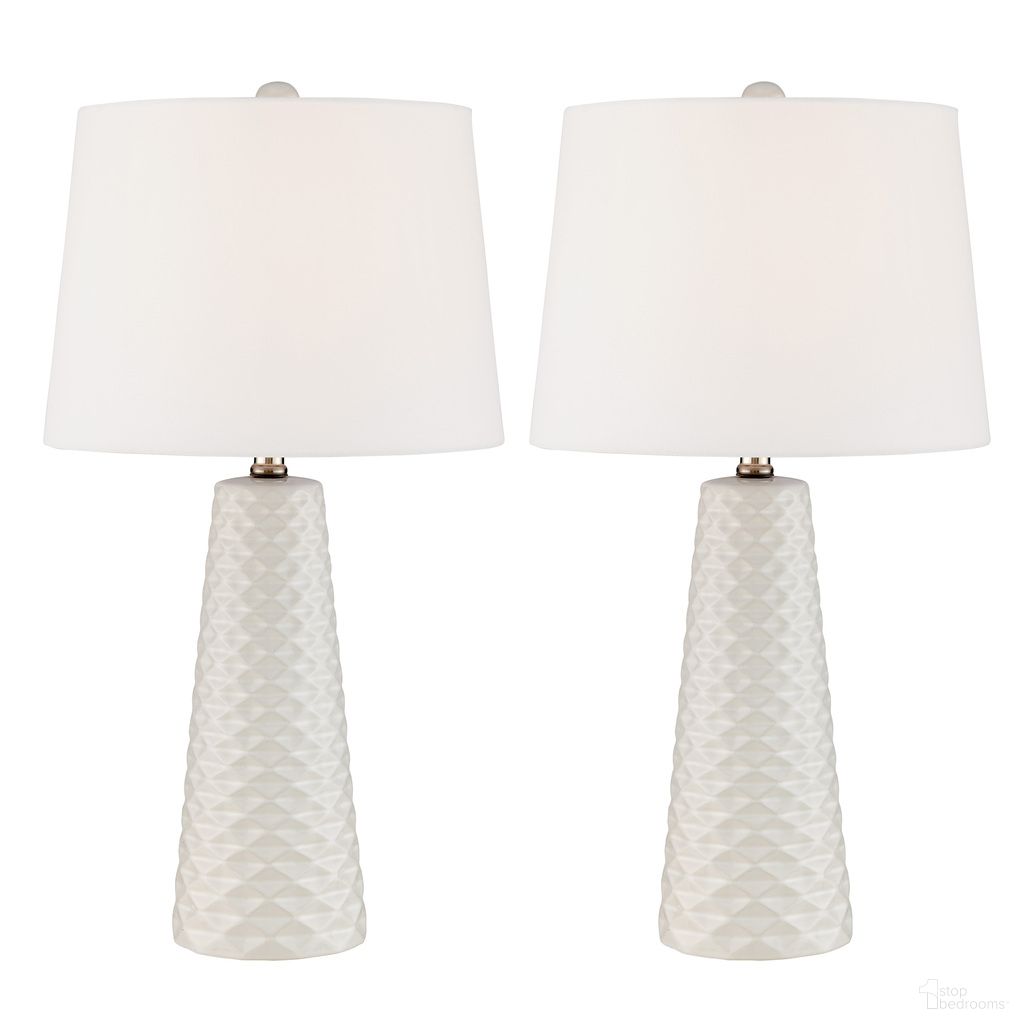 The appearance of Muriel Table Lamp Set of 2 In White designed by Lite Source in the modern / contemporary interior design. This white piece of furniture was selected by 1StopBedrooms from Muriel Collection to add a touch of cosiness and style into your home. Sku: LS-23580WHT/2PK. Material: Ceramic.