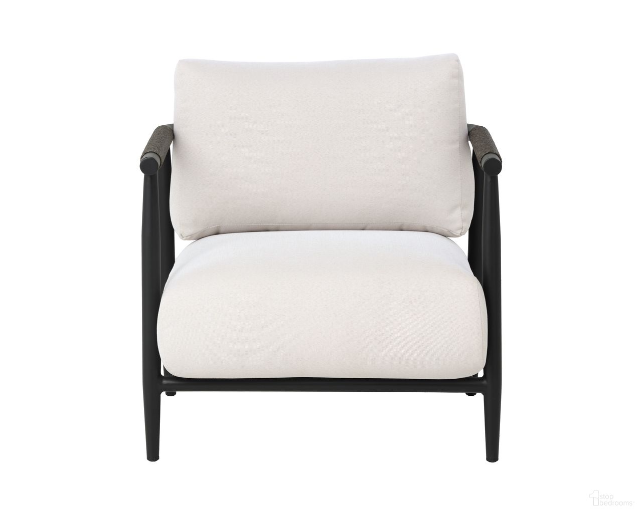 Muros Lounge Chair In Black and Palazzo Cream