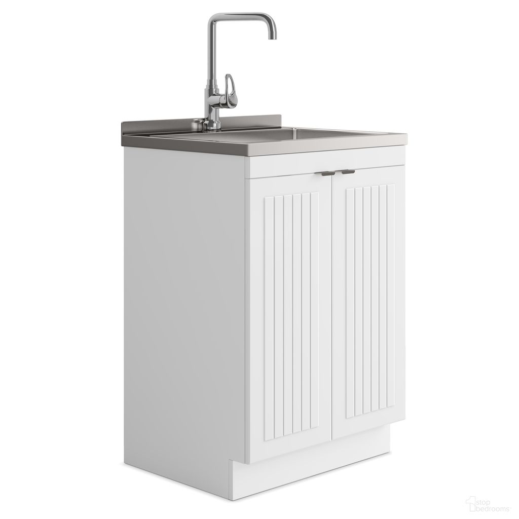 Simpli Home Murphy Laundry Utility Sink and Cabinet - Thumbnail 5