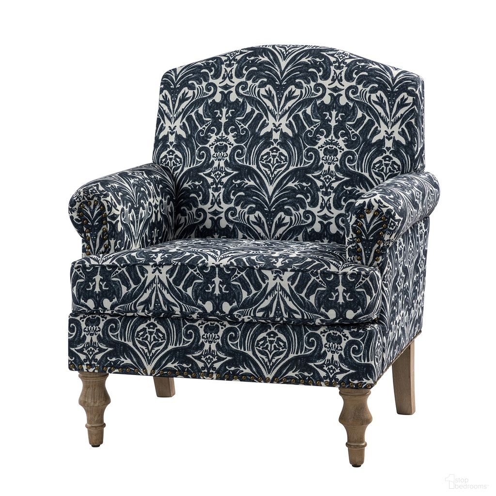 The appearance of Murray Accent Chair In Navy designed by Karat Home in the country / farmhouse interior design. This navy piece of furniture  was selected by 1StopBedrooms from Murray Collection to add a touch of cosiness and style into your home. Sku: CHWH0618-NAV. Material: Linen Look Fabric.