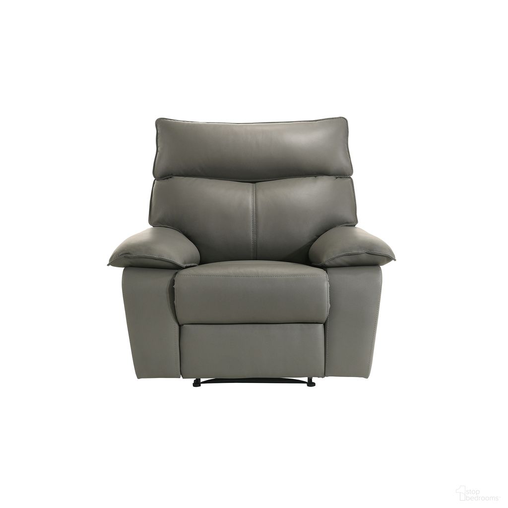 The appearance of Murray Motion Recliner In Grey designed by Picket House in the transitional interior design. This grey piece of furniture was selected by 1StopBedrooms from Murray Collection to add a touch of cosiness and style into your home. Sku: U-15630-3631-105. Material: Leather.