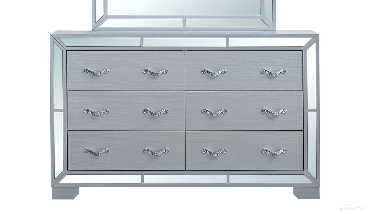The appearance of Murry Dresser in Silver designed by Glory in the modern / contemporary interior design. This silver piece of furniture was selected by 1StopBedrooms from Murry Collection to add a touch of cosiness and style into your home. Sku: G004800-D. Material: Wood.