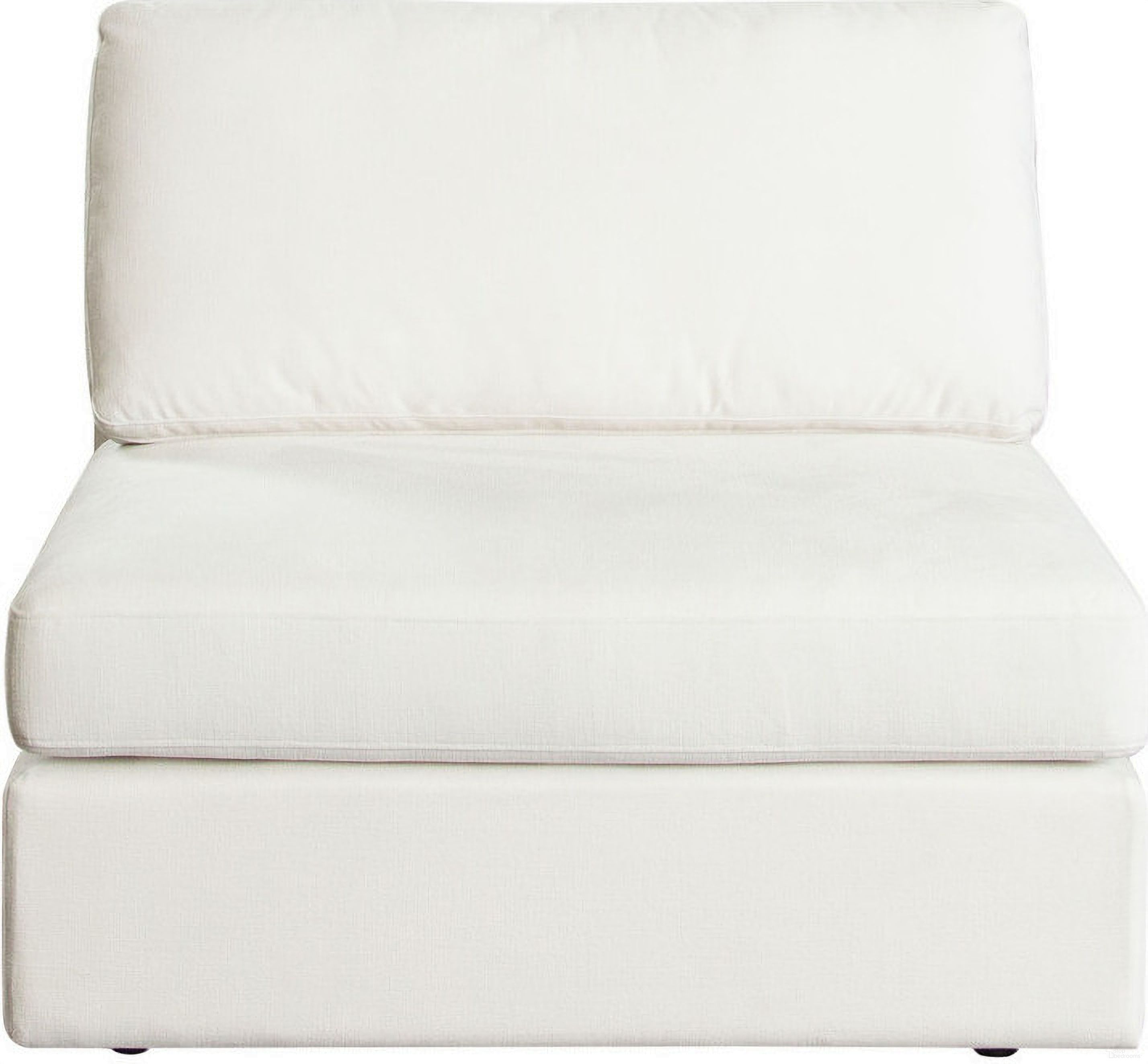 The appearance of Muse Armless Chair In Mist White Performance Fabric designed by Diamond Sofa in the modern / contemporary interior design. This white piece of furniture was selected by 1StopBedrooms from Muse Collection to add a touch of cosiness and style into your home. Sku: MUSEACWH. Material: Fabric.