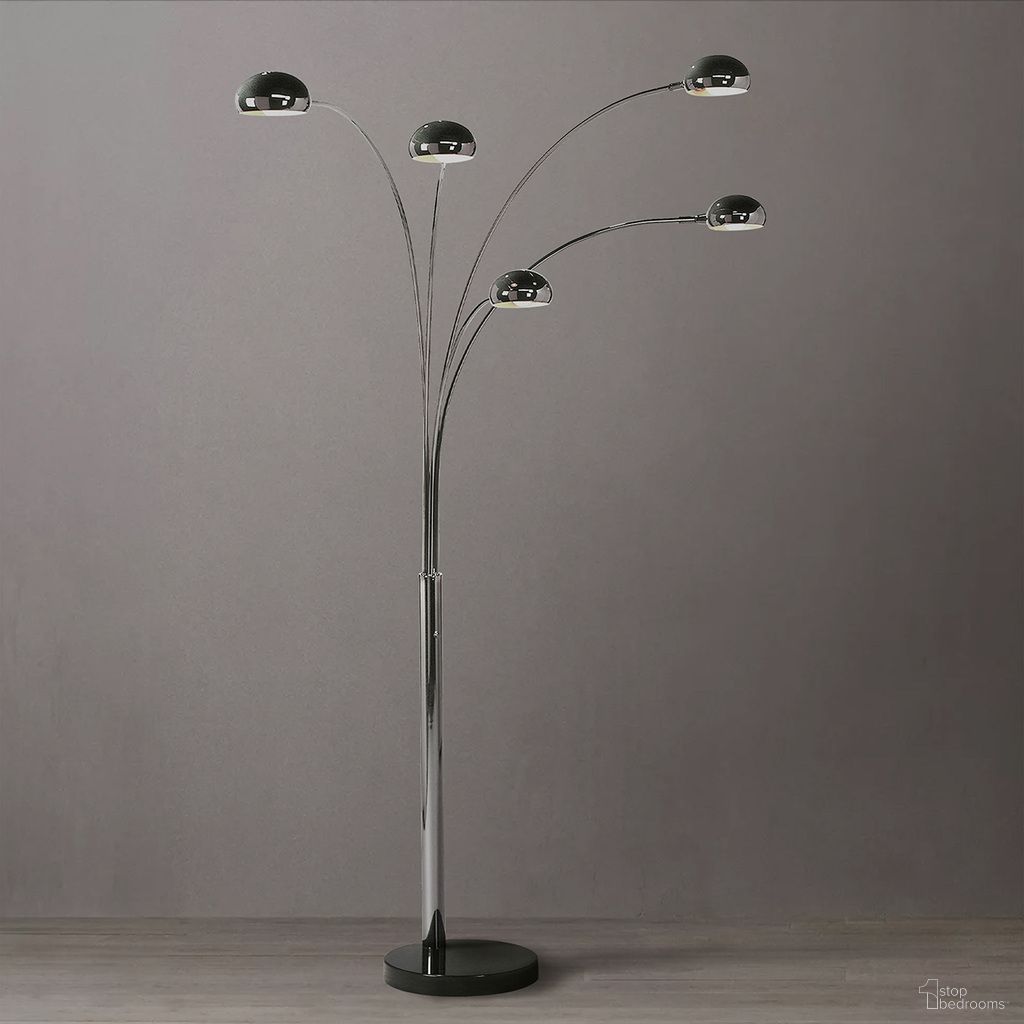 Mushroom 5 Light Arc Floor Lamp In Black Nickel