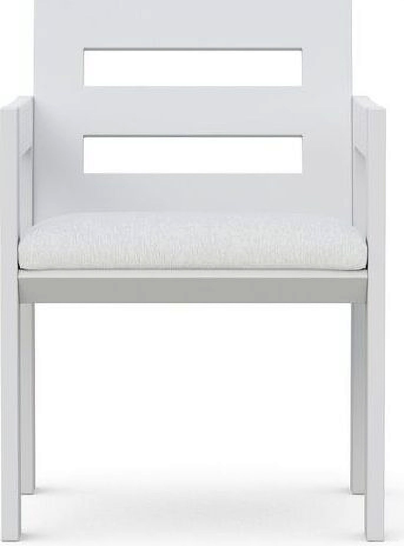 The appearance of Mykonos Dining Chair Set of 2 with Cushion In Polar and Matte White designed by Azzurro Living in the modern / contemporary interior design. This polar/matte white piece of furniture was selected by 1StopBedrooms from Mykonos Collection to add a touch of cosiness and style into your home. Sku: MYK-TR17D-CU-Q2. Material: Aluminum.