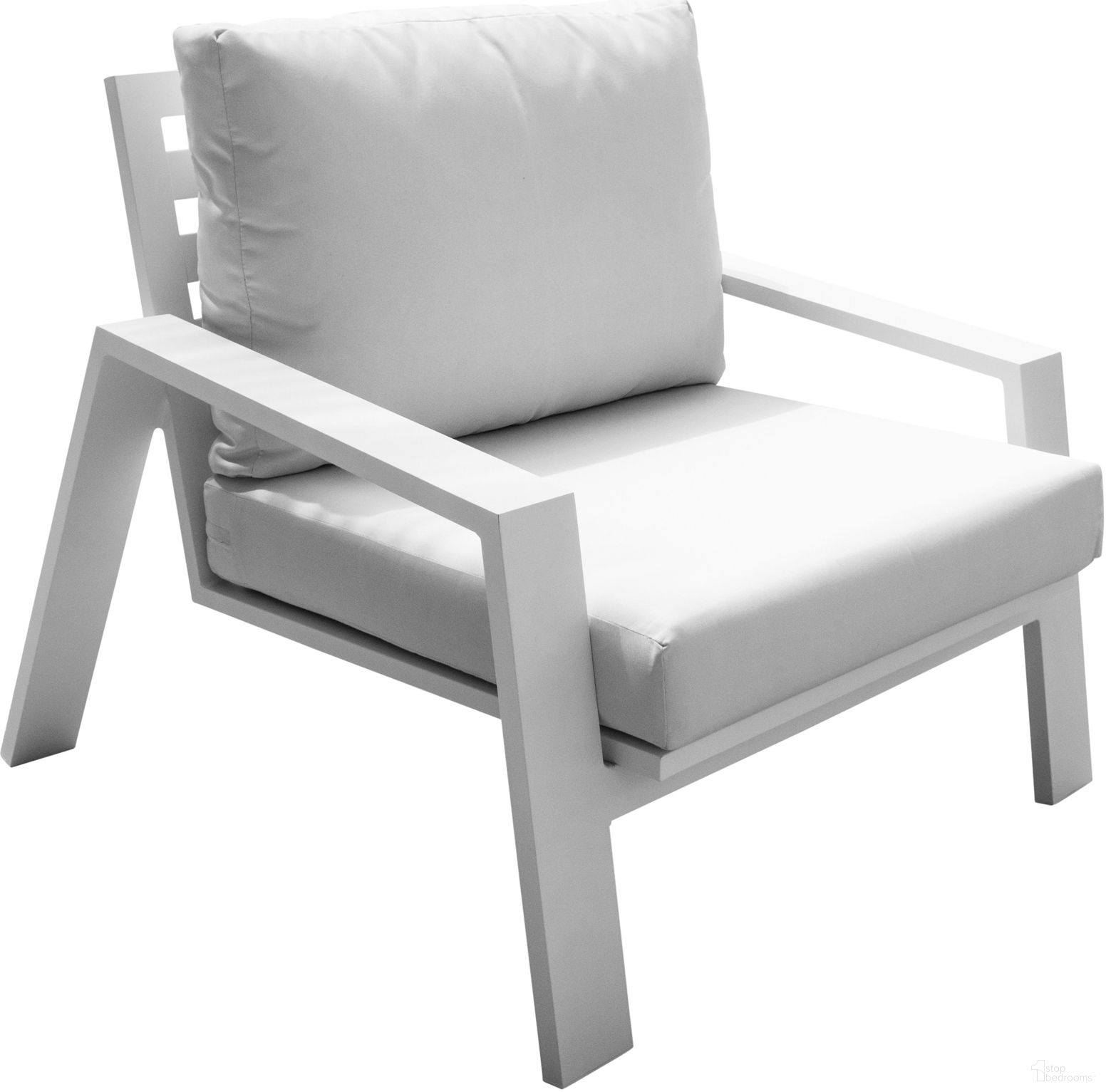 The appearance of Mykonos Lounge Chair In White designed by Pelican Reef in the modern / contemporary interior design. This white piece of furniture was selected by 1StopBedrooms from Mykonos Collection to add a touch of cosiness and style into your home. Sku: PJO-2401-WHT-LC. Material: Aluminum.