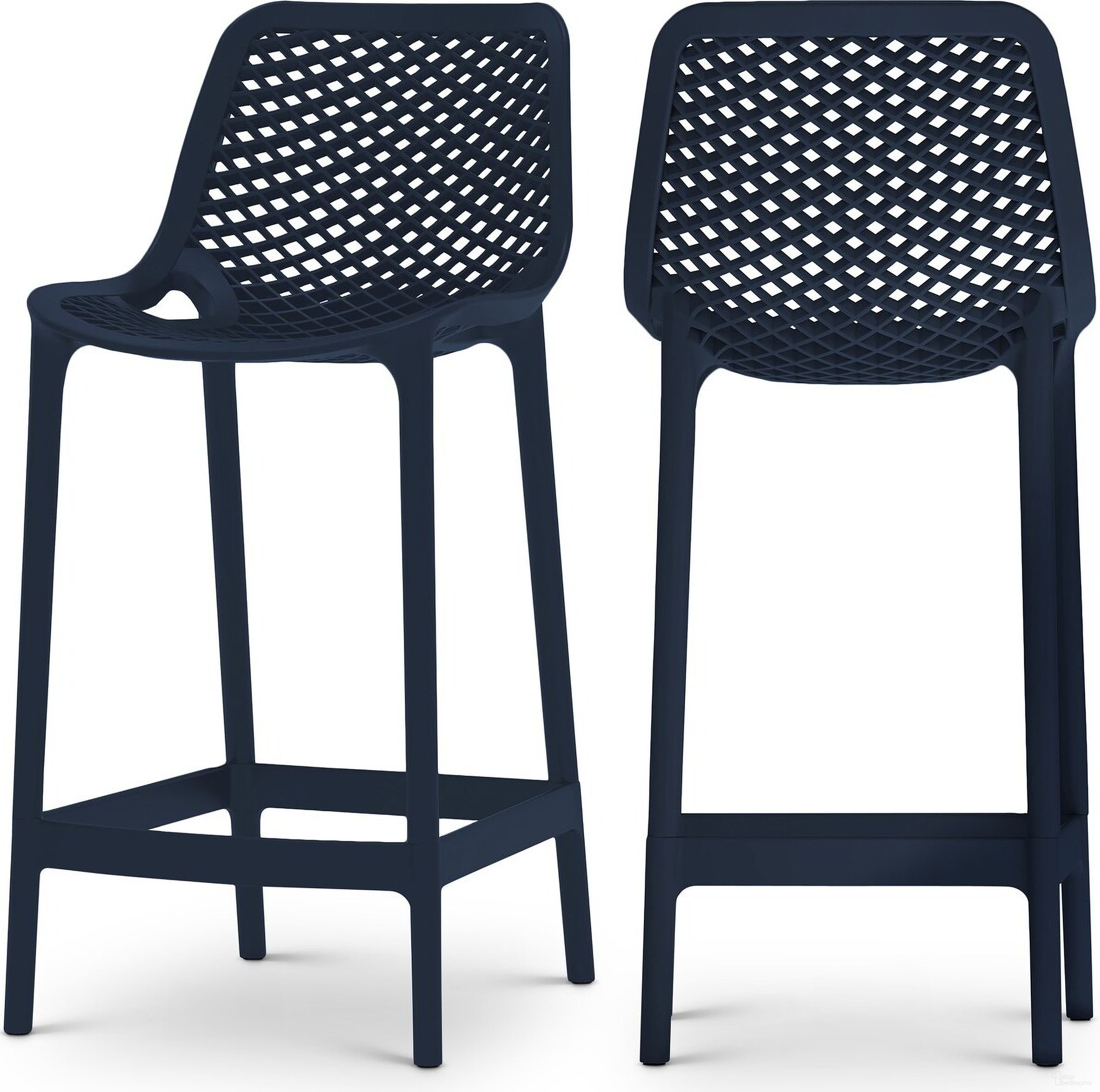 Mykonos Outdoor Patio Stool Set of 4 In Navy