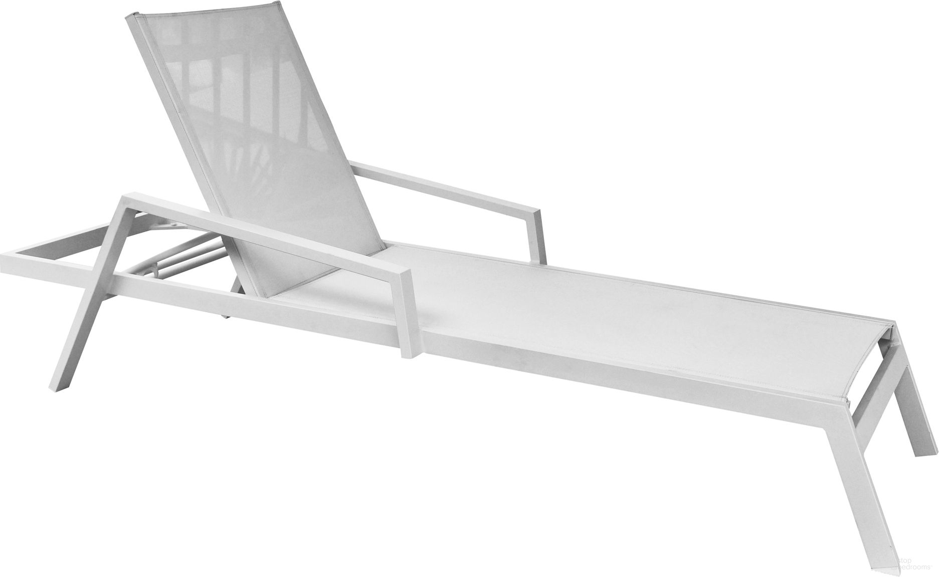 The appearance of Mykonos Sling Chaise Lounger In White designed by Pelican Reef in the modern / contemporary interior design. This white piece of furniture was selected by 1StopBedrooms from Mykonos Collection to add a touch of cosiness and style into your home. Sku: PJO-2401-WHT-CL. Material: Aluminum.