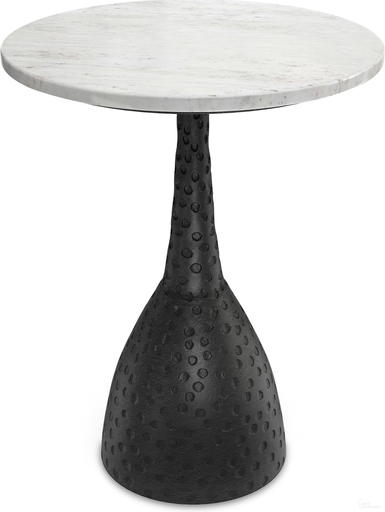 The appearance of Myles Side Table In Black designed by Simpli Home in the modern / contemporary interior design. This black piece of furniture  was selected by 1StopBedrooms from Myles Collection to add a touch of cosiness and style into your home. Sku: AXCMYL-04-BL. Material: Aluminum.