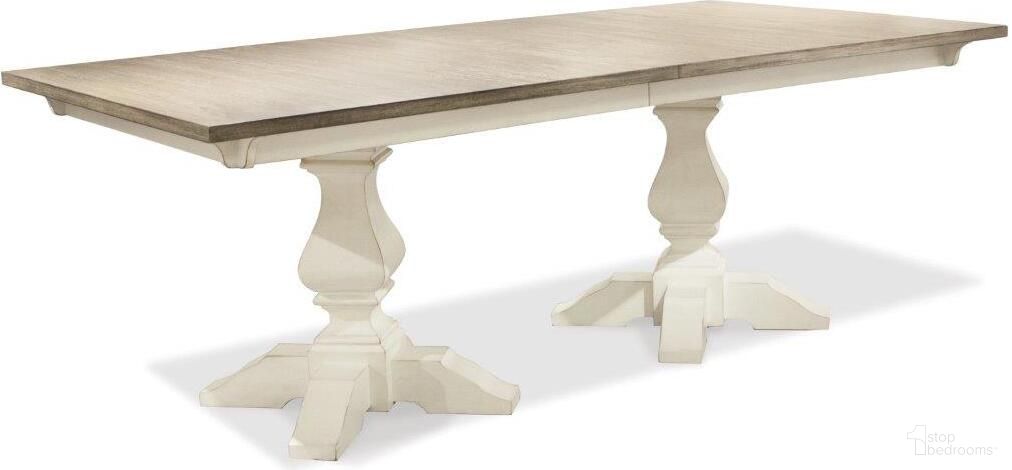 Myra Natural and Paperwhite Rectangular Extendable Dining Table