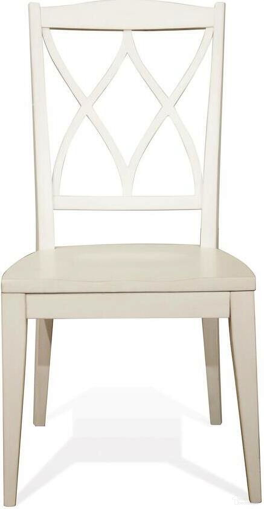 The appearance of Myra XX-Back Side Chair Set of 2 In White designed by Riverside Furniture in the country / farmhouse interior design. This white piece of furniture was selected by 1StopBedrooms from Myra Collection to add a touch of cosiness and style into your home. Sku: 59347. Material: Wood. Chair Type: Side Chair.