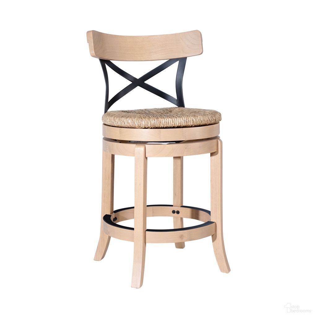 The appearance of Myrtle Swivel Counter Stool In Blonde Oak designed by Boraam Industries in the bohemian interior design. This blonde oak piece of furniture was selected by 1StopBedrooms from Myrtle Collection to add a touch of cosiness and style into your home. Sku: 87724. Material: Rubberwood.