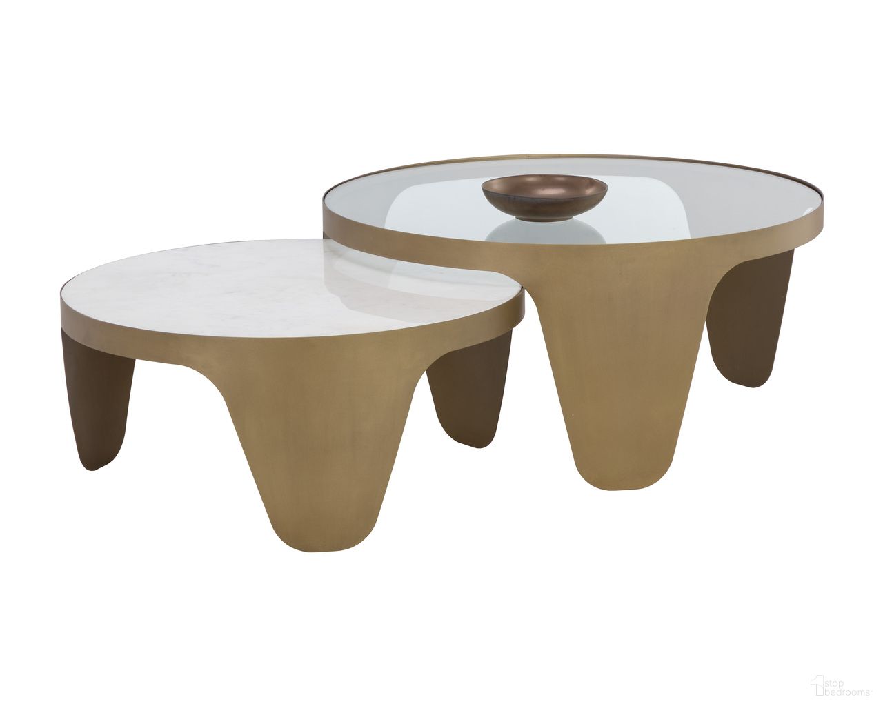 Mysaria Nesting Coffee Tables Set Of 2 In White and Clear